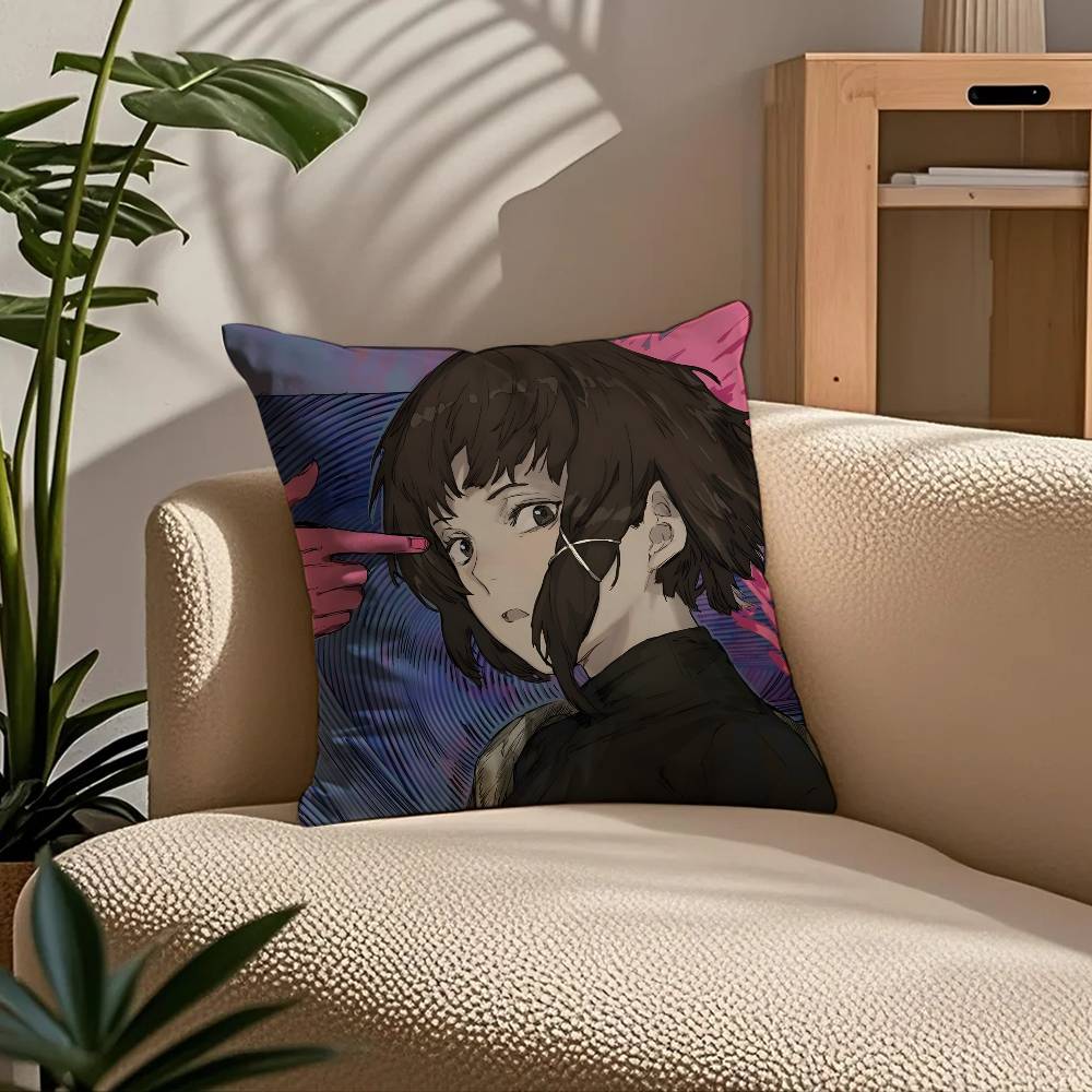 Anime E-Experiments L-Lain Pillow Case Comfort Sofa Bed Silky Elegant Invisible Zipper Custom Decorative Cushion Cover