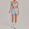 Women's Halter Backless Pleated Yoga Set - Tight Fit, Hip-Revealing Sportswear 