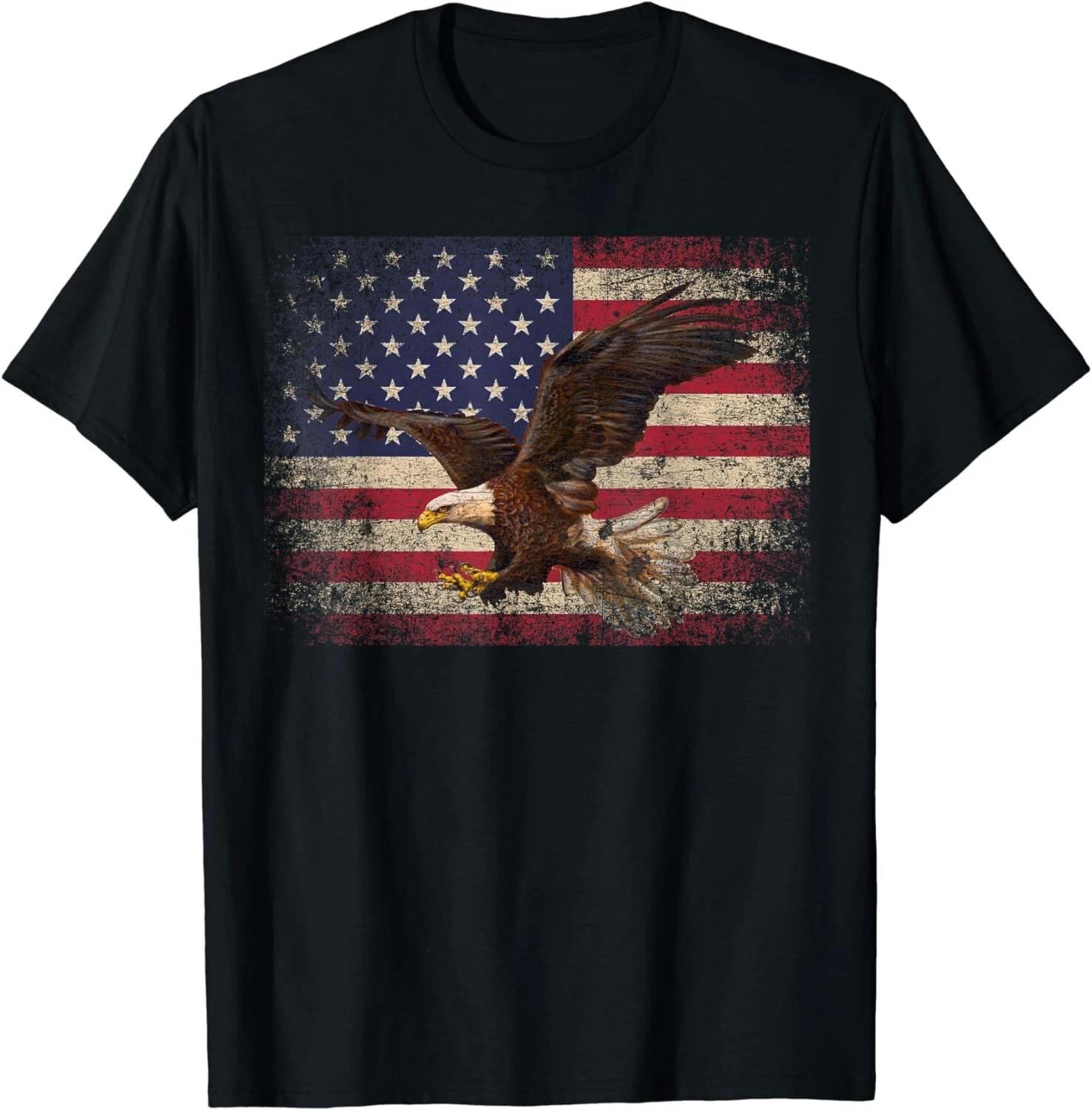 

Bald Eagle 4th of July Christmas Gift American Flag Country Gift Unisex T-Shirt XL