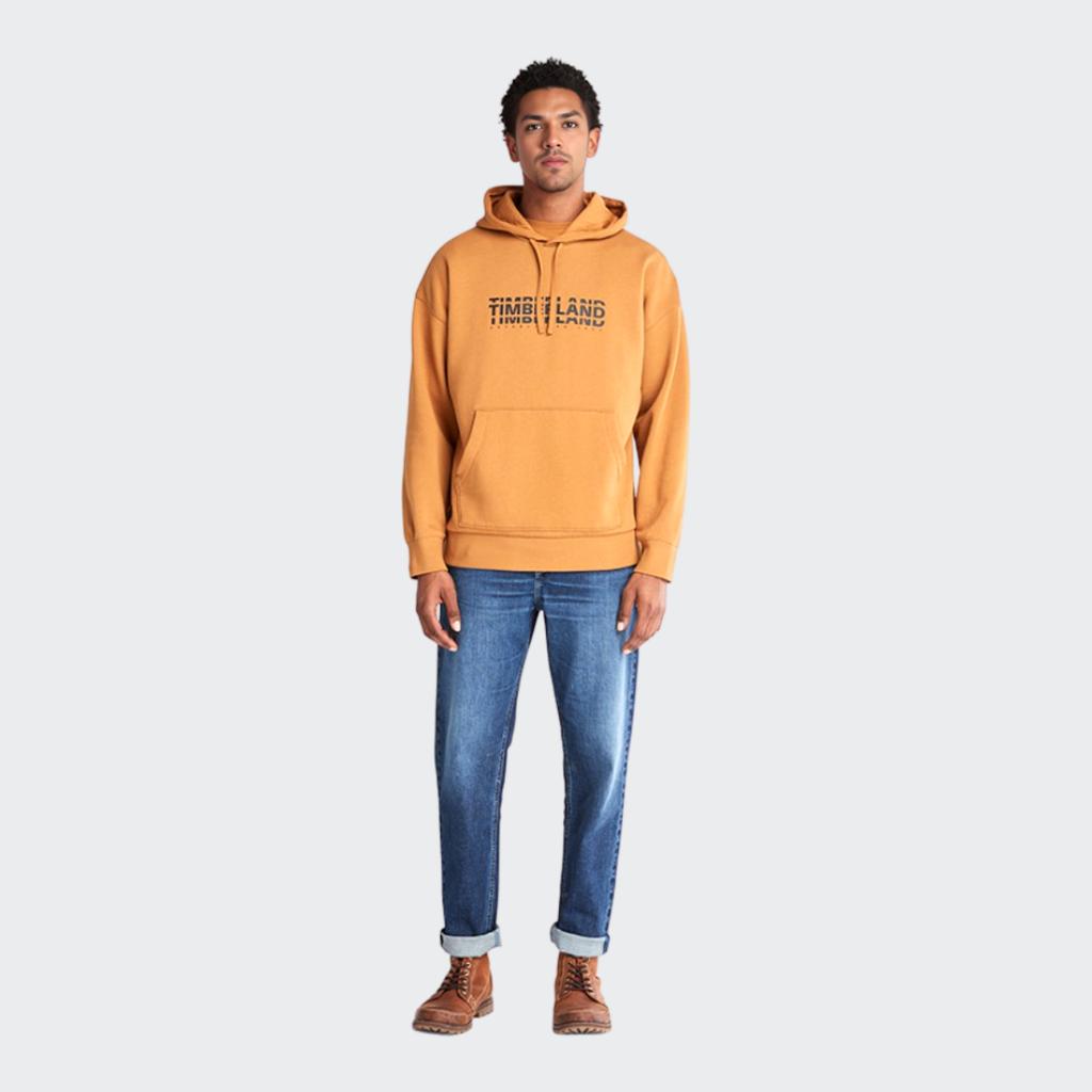Timberland Solid Color Printed Letter Hoodie Long Sleeve Sweatshirt Men tops Brown A5VV5-P47