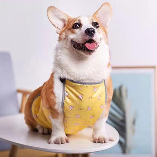 

Повязка на живот для домашних животных, симпатичная изысканная ткань с окантовкой, водонепроницаемый теплый живот с мультяшным принтом