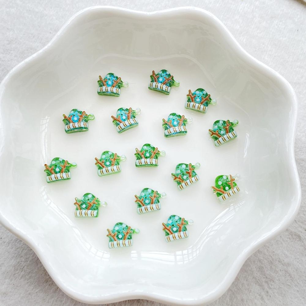 

50pcs Resin Cartoon Santa Claus, snowman, deer, bell, Christmas tree Nail Art Decor Flatback Rhinestone DIY Scrapbook Decor