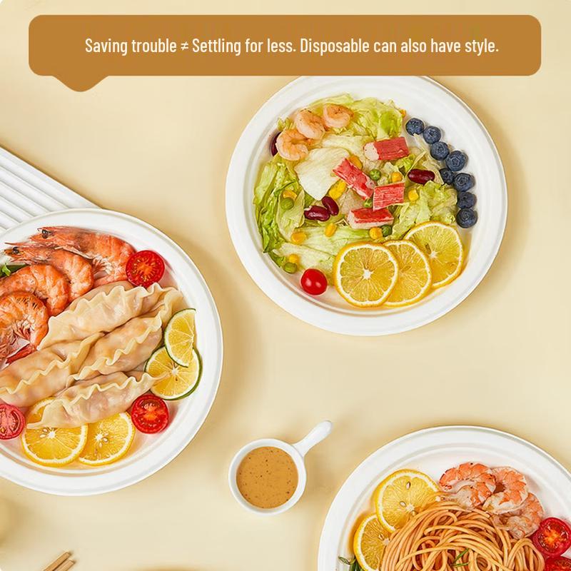 Taishun Disposable Thickened White Round Paper Plates