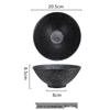 Popular 8-inch Color Glaze Ceramic Ramen Bowl - Hand-painted Trumpet Design