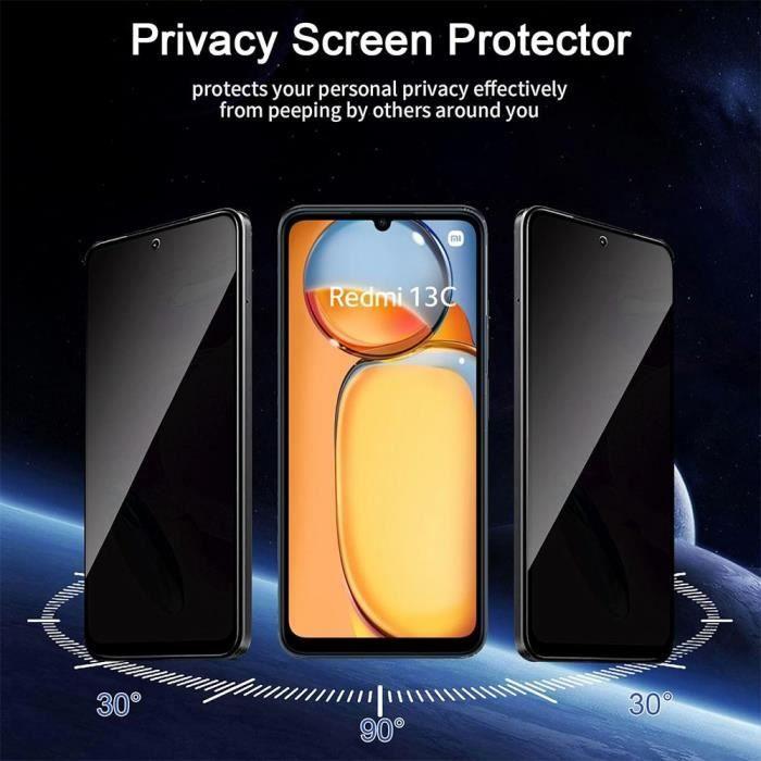 3 Verre Trempé Anti-espion pour Xiaomi Redmi 13C Vitre Protection