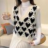 Heart Autumn Winter Women's Knit Vest: Trendy College Style Sweater for 2025