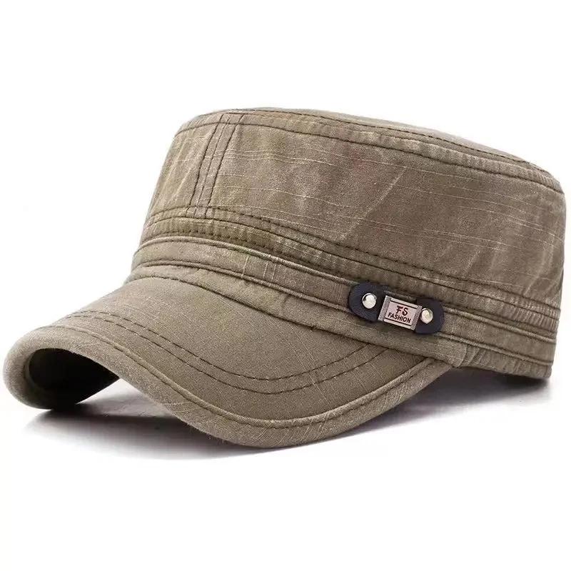 Unisex Fs Label Washed Flat Baseball Caps Spring Autumn Adjustable Casual Baseball Caps Outdoor Sunscreen Hat Sports Cap