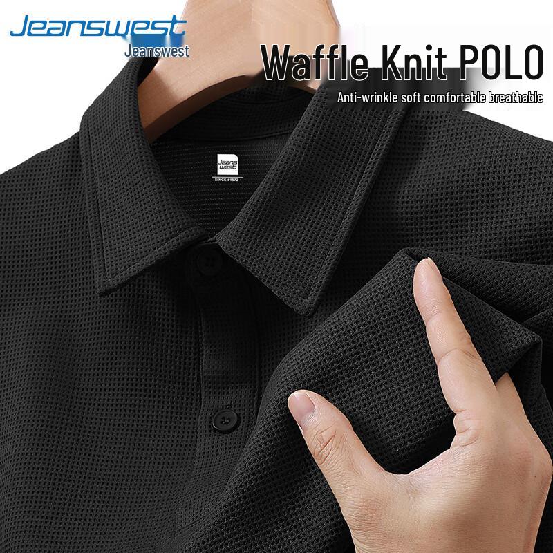 Jeanswest Herren Polo-Shirt mit Waffelstrick und entspannter Passform