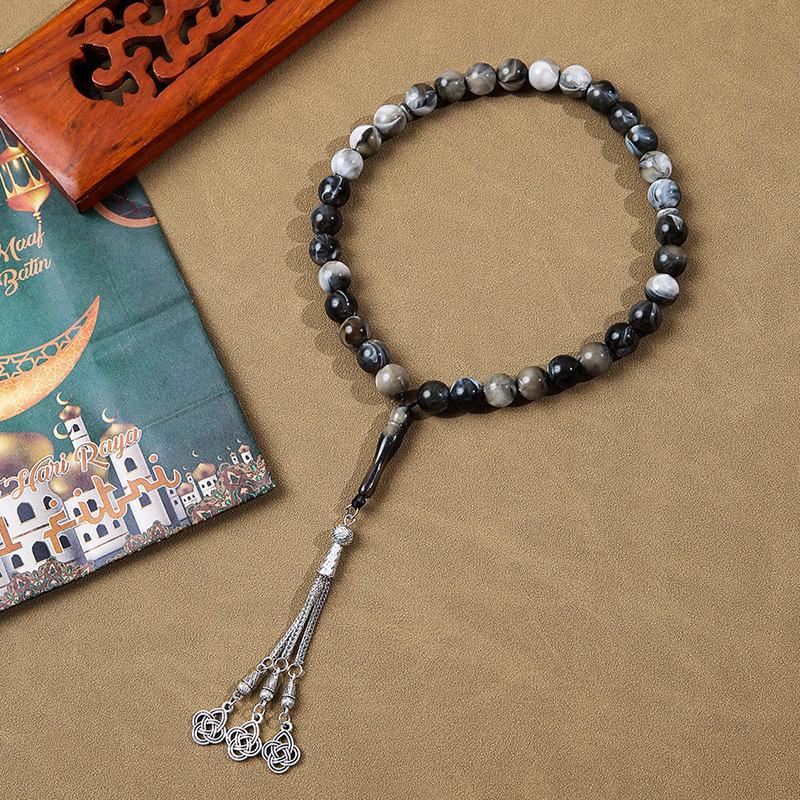 33-Bead Tassel Alloy End Rosary Tasbih Prayer Beads for Muslims