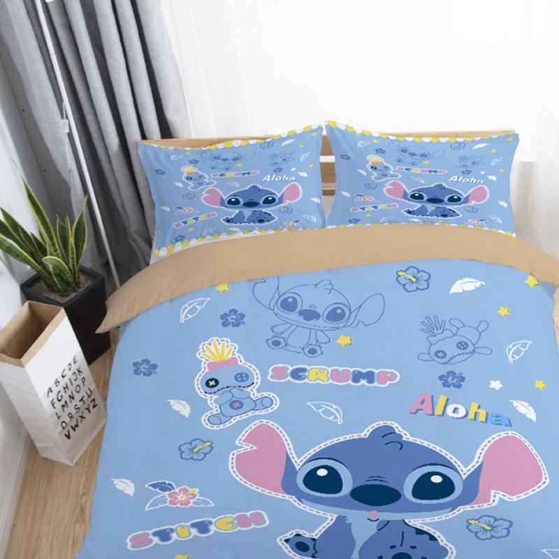Luxurious 3d Cartoon Stitch Anime Bedding Set With Comforter Cover And Pillowcase