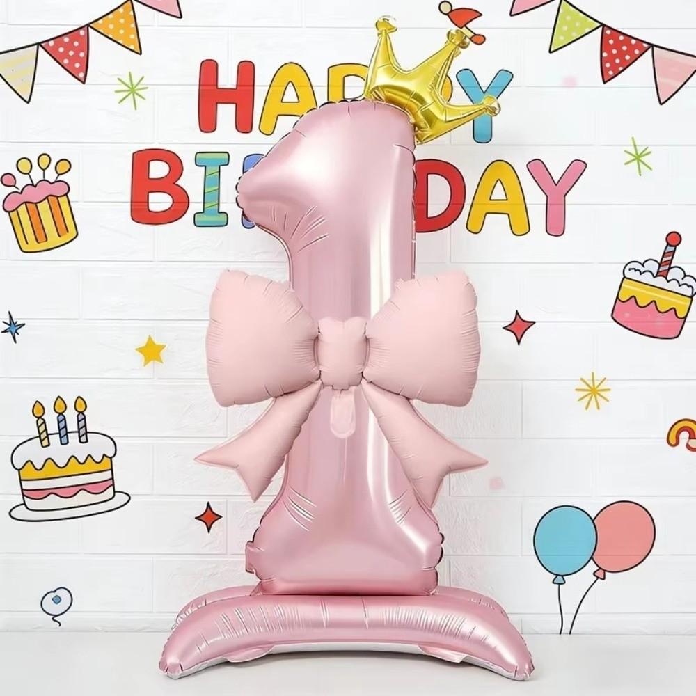 Crown Shape Standing Crown Balloons Pink Color 42 Inch Balloons Wedding Venue Decoration