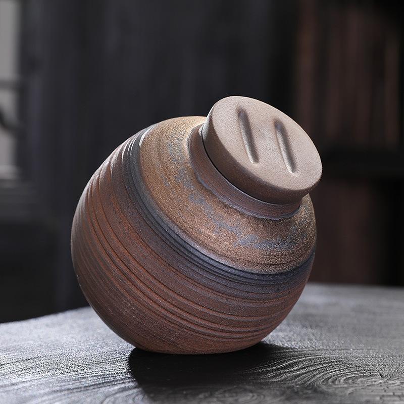 Kleiner Steingut-Teebehälter Keramik-Aufbewahrungsgefäß Pu'er alter weißer Tee schwarzer Tee grüner Tee versiegeltes Aufbewahrungsgefäß Tee-Fach