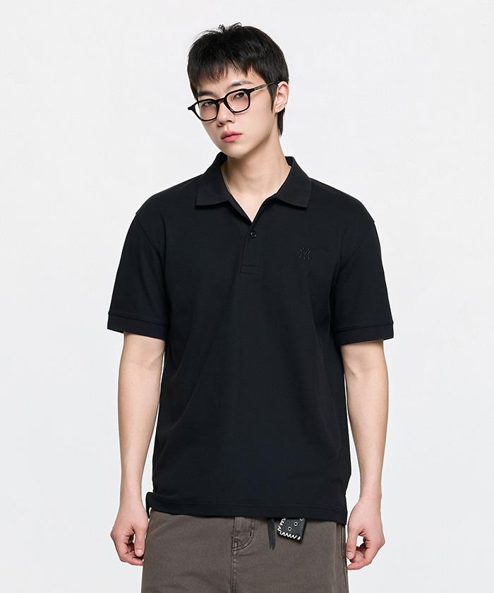 Emelbi Basic Comfortable Fit Collared T-Shirt Ny (Black)