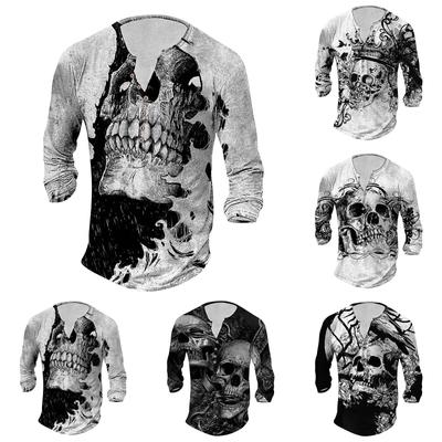 Men's Long Sleeve Graphic Printed Fashion T-Shirt Spring  Long Sleeve Printed Pullover