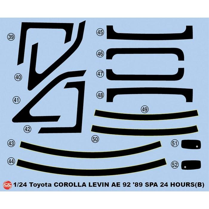 Platz NuNu 1/24 Racing Series Toyota Corolla Levin AE92 1989 Spa 24 Hours Race Plastic Model PN24016