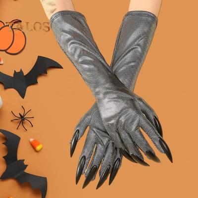 1 pár Halloweenských Ghost Claw Rukavice Cat Paw Dlouhé nehty Plné prsty Děsivé Unisex Cosplay Stage Performance rukavice jedné velikosti