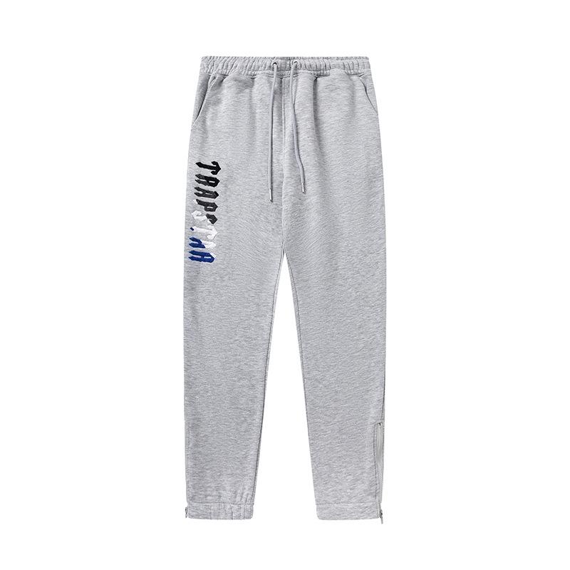 Trapstar towel embroidered letters fleece-lined zipper jacket, hooded sweatshirt pants, couple set