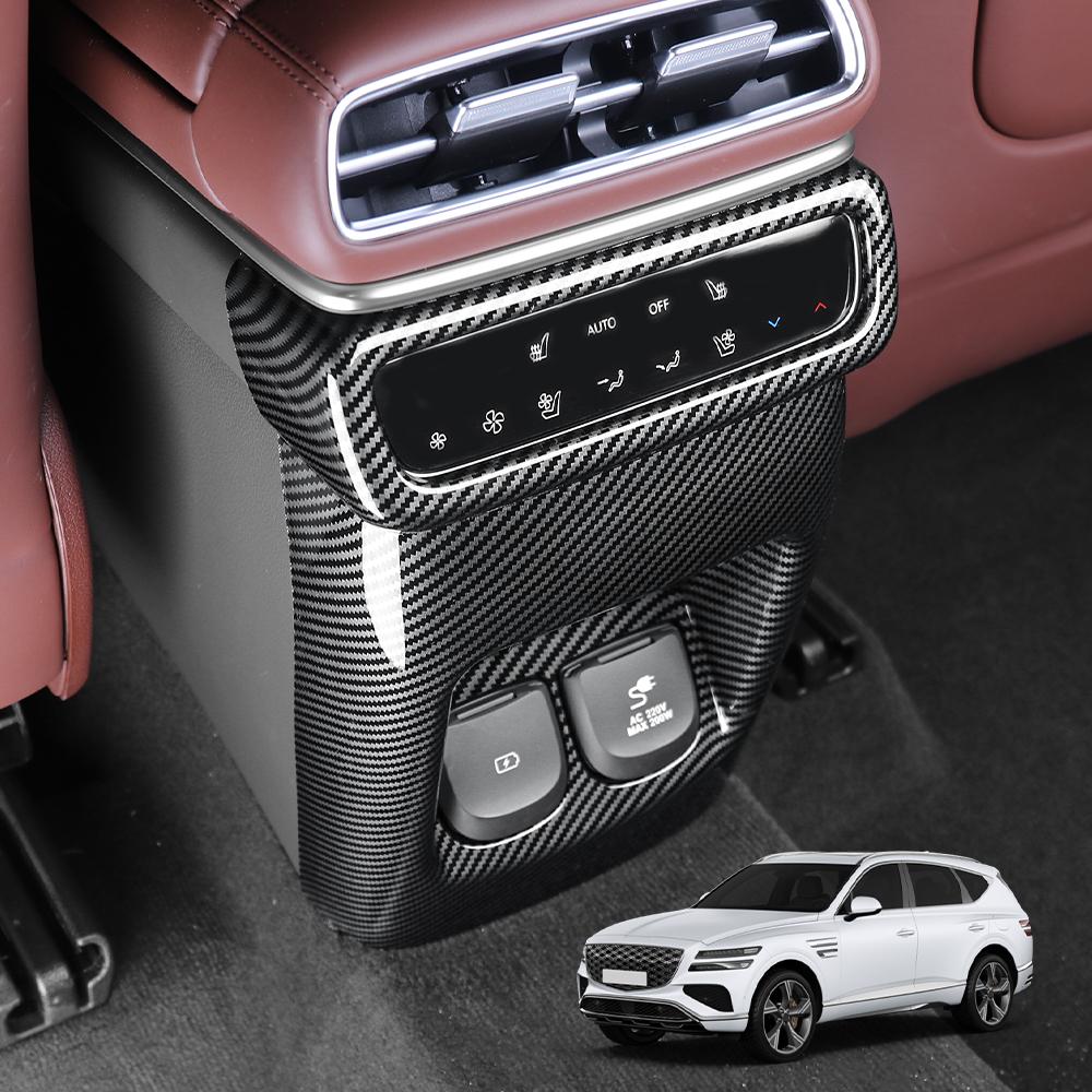For Genesis GV80 2026 2026 LHD Car Tuning Carbon Fiber Rear Row Vent Frame Cover Trim Accessories