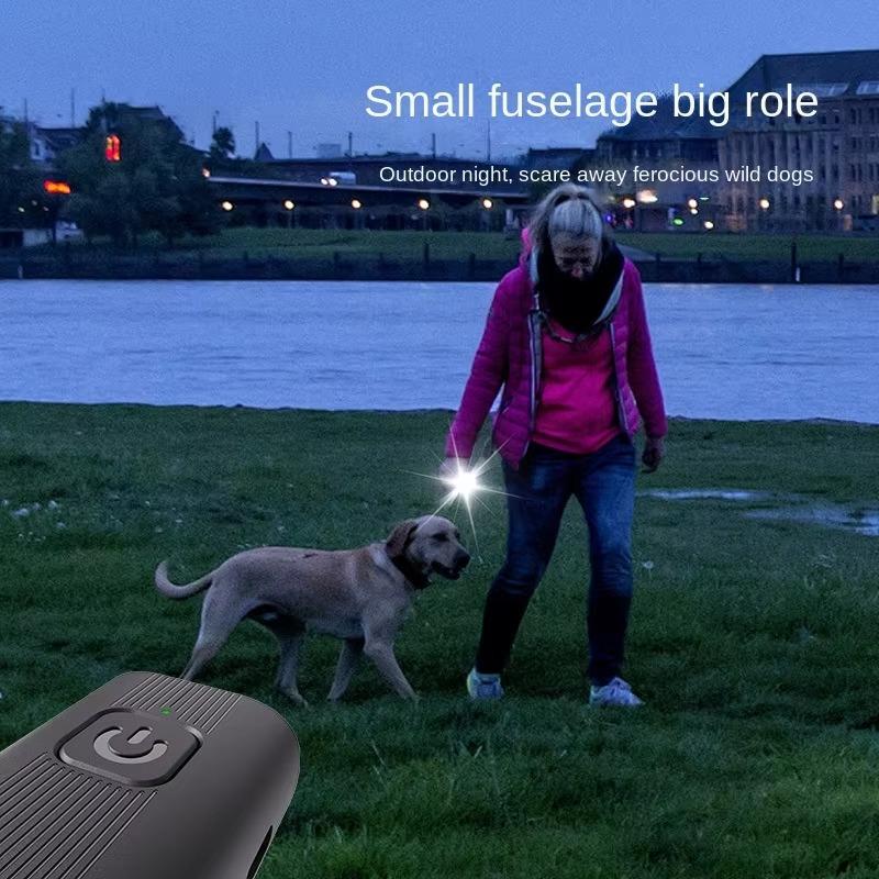 Dog Training Device Ultrasonic Bark Stopper Long Range Anti Bark Deterrent LED Flashlight Control for Small Medium Large Dogs