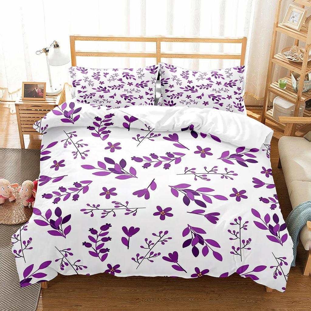 Botanical Flower Duvet Cover Single King Size Garden Leaves Floral Bedding Set Polyester Nature Theme Quilt Cover For Girl Women