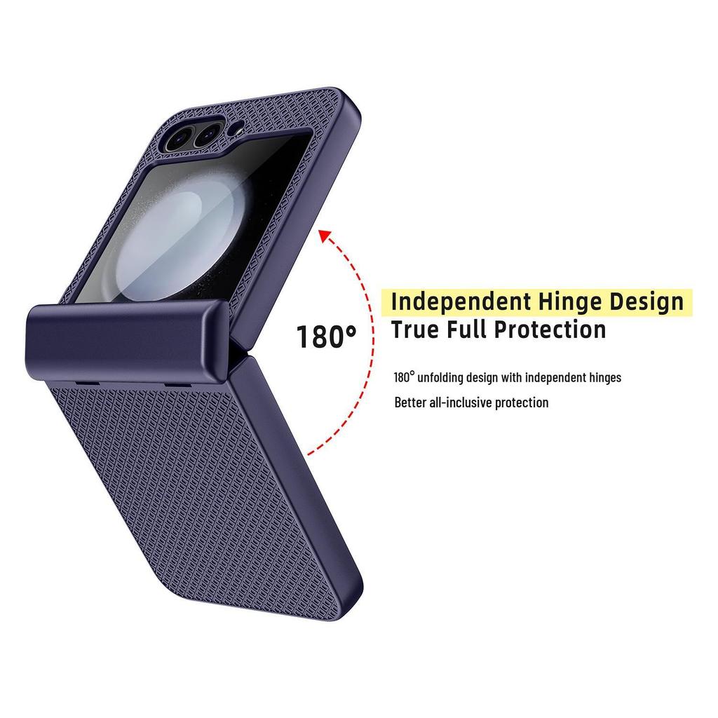 Samsung Z Flip6 Full Wrap Checkered Phone Case with Lens Film and Spring Anti-Fall Protection