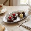 Hammered Texture Decorative Towel Tray Raised Edge Dessert Plates Food Tray  for Kitchen Party