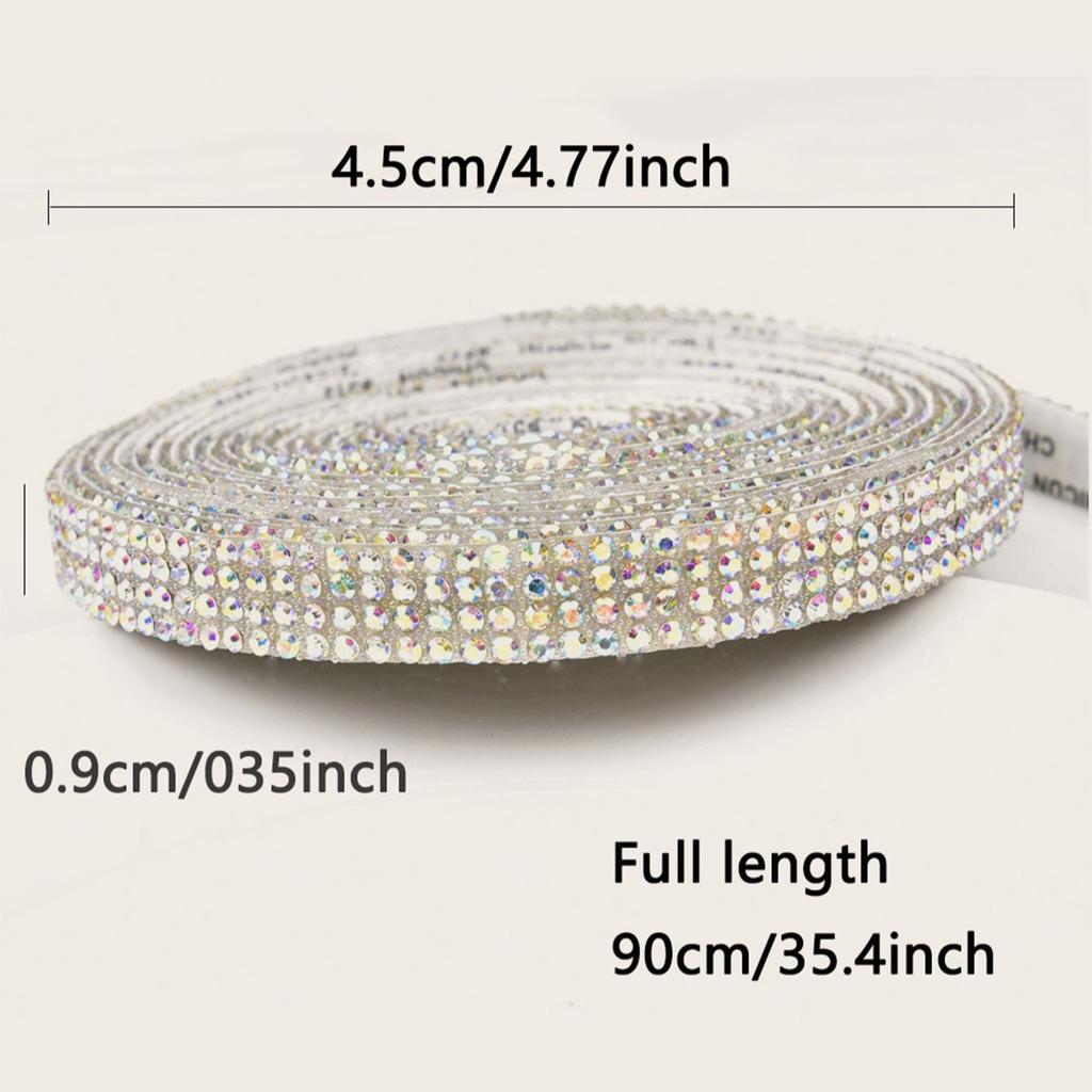 1 rolka Taśmy Szklanej, Nowoczesna Naklejka Dwustronnie Klejąca z Dekoracją z Dżetów do Domu