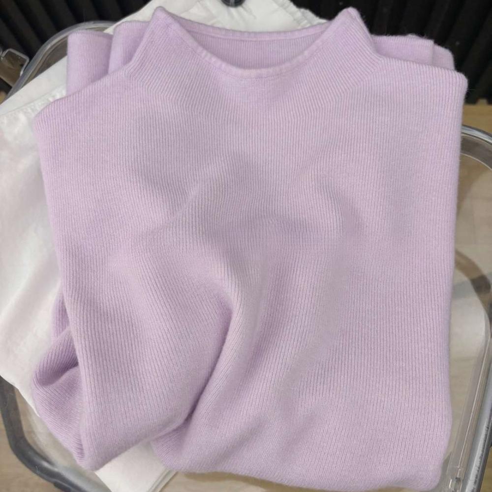 Il Nuovo Stile Autunnale di Maglione Lavorato a Maglia di Alta Gamma, Elegante, a Girocollo, Morbido e a Maniche Lunghe È un Maglione Leggermente Formoso e Snellente per Donne