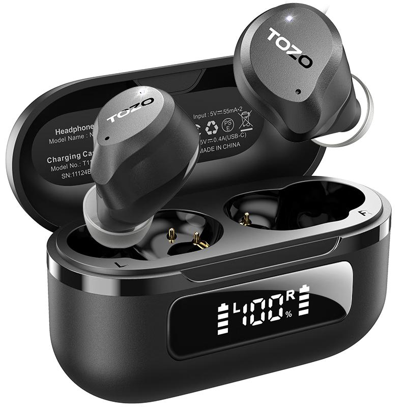 

TOZO Active Noise Cancelling True Wireless Earbuds [Comfortable Noise Reduction] NC9 Black