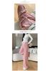 2024 Autumn Stripe Wide-Leg Maternity Pants - Loose, Floor-Length, Casual Fit