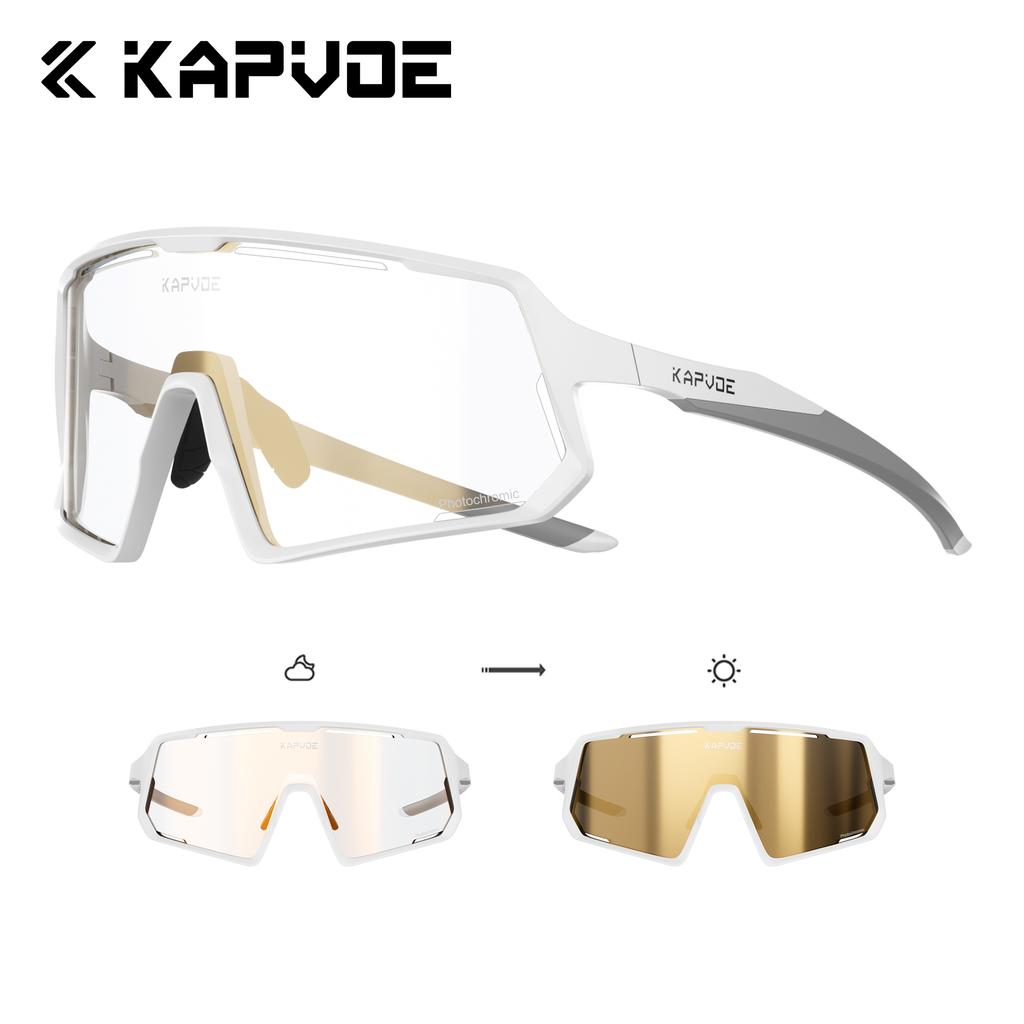 KAPVOE UV400 Bril Fotocromische Fietsbril Mannen Gepolariseerde Zonnebril Vrouwen MTB Sport Rijden Hardlopen Wandelen Rode Bril