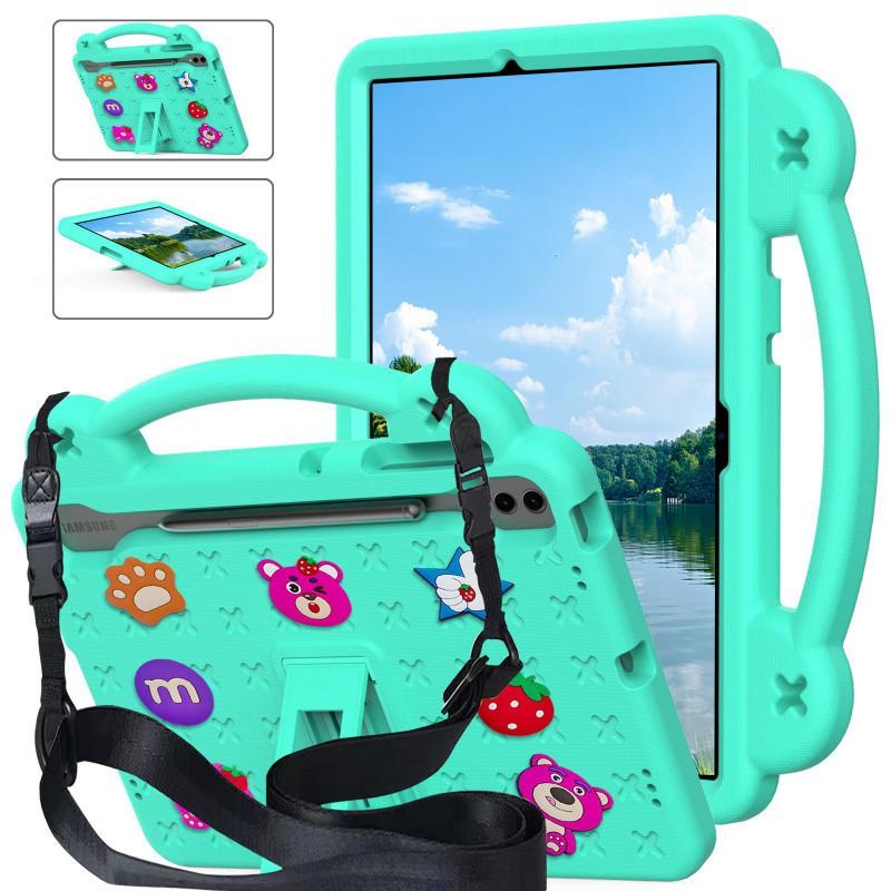 DIY Cartoon Tablet Case With Handheld Stand Galaxy Tab S9 FE S10 A8 Shockproof Creative Adjustable Strap