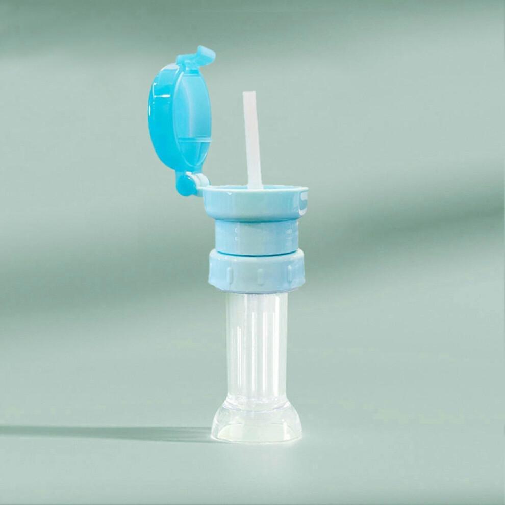 (Blue)KINCJON Silicone Sippy Straw Cup Lids Water Bottle Caps With Straw For Children Drinks Supplies