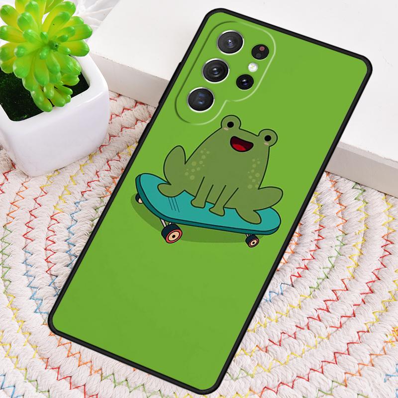 Frog Skateboard Cute Kawaii Phone Case for Samsung Galaxy note 10 pro S26 Ultra S23 S24 FE S25 S21 S22 PLUS shockproof Cove