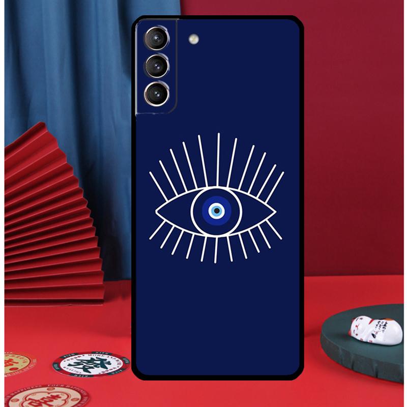 Blue Evil Eye Phone Case For Samsung Galaxy S24 Ultra S9 S10 S20 S21 S22 Plus S23 FE S25 Ultra Back Cover