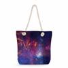 Starry sky print thick rope single-shoulder beach bag 7285 CLE