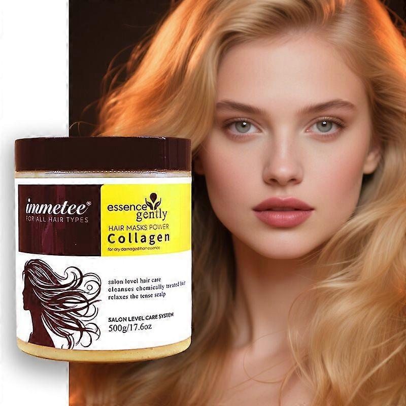 Collagen Hair Mask, Argan Oil Hair Mask Essence for Dry & Damaged Hair, Hydrating, Smooths and Nourishes, Deep Repair Hair Conditioner Mask for All Ha