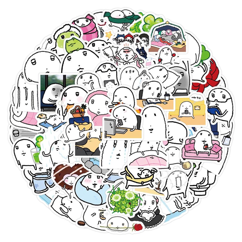 Cartoon Emoji Mochi Stickers: 100-Piece Set for Journals, DIY, Phones, Laptops