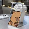 Chill Capybara Drink Phone Case For iPhone 17 Air 16E 16 15 14 11 Pro Max Plus 13 12 Mini 8 7 X Transparent Shockproof Cover