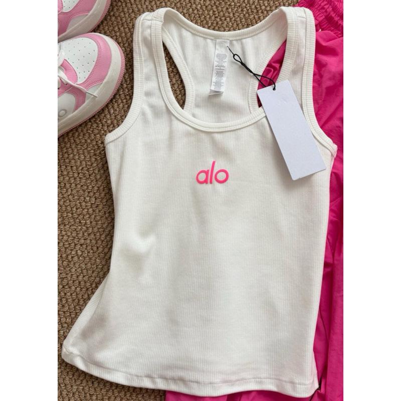 Alo 2026 Women s Slim Fit Candy Color Sports Vest Large белый