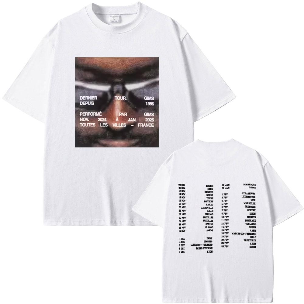 Rapper Gims LES DERNIERES VOLONTES DE MOZART Dernier Tour Tshirt Men Women Hip Hop Fashion Pop Music T Shirts Male Streetwear