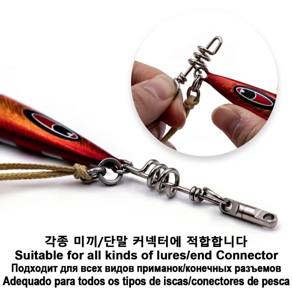 5PCS Stainless Steel Fishing Snap Connector Copper Saltwater Fishing Swivels New Lure Connector