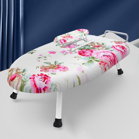 2Pcs/Set Desktop Ironing Board with Removable Washable Cover Heat-Resistant Cotton Padded Foldable Portable Anti-slip Clothes Sleeves Mini Ironing