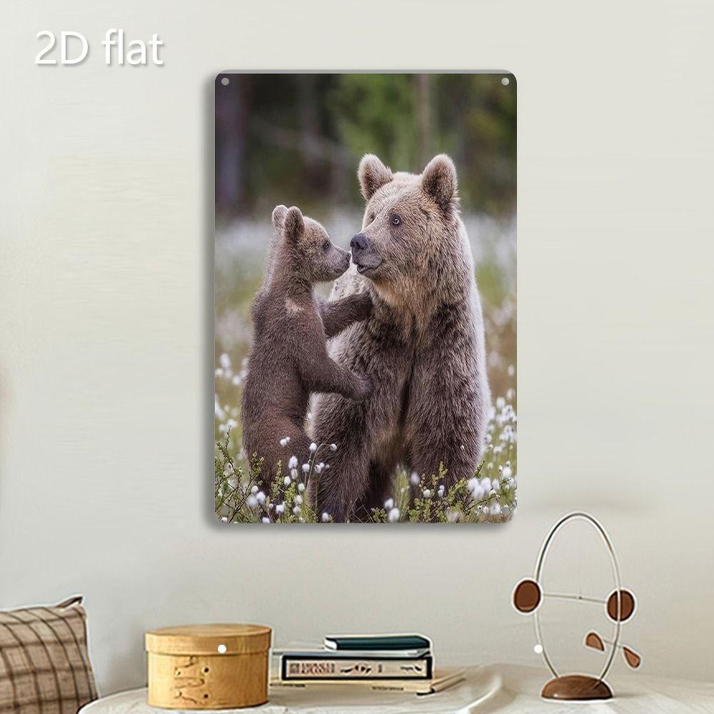 

Vintage Metal Tin Sign Bear Animal Lovers Gift Wall Decor 20x30 cm