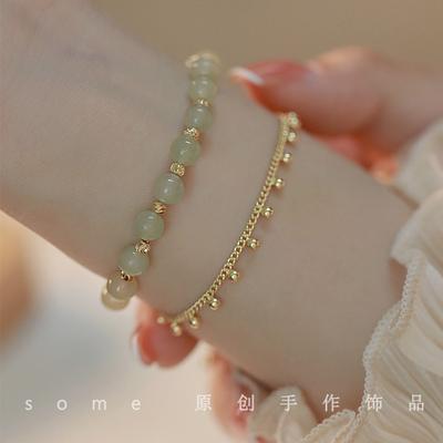Princess On the Run*Natural Hetian Jade Bracelet, Niche Design, Fairy-Like, Original New Style Bracelet for Girls