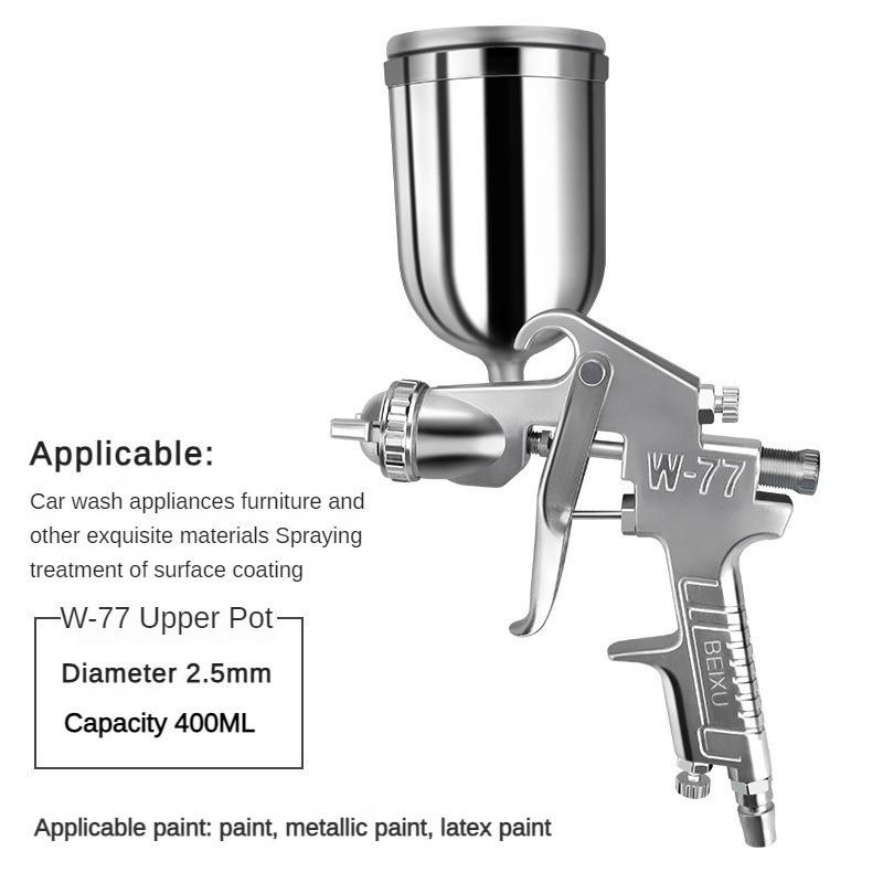 Pneumatische Spritzpistole für Latexfarbe, Automöbel, Reparaturpistole für Decklack, Edelstahl, Spritzpistole mit hoher Zerstäubung