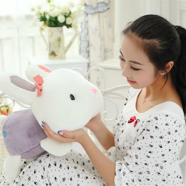 

New Cute Butterfly Rabbit Plush Toy Rabbit Doll Wedding Doll Doll Doll lying down 35cm фиолетовый