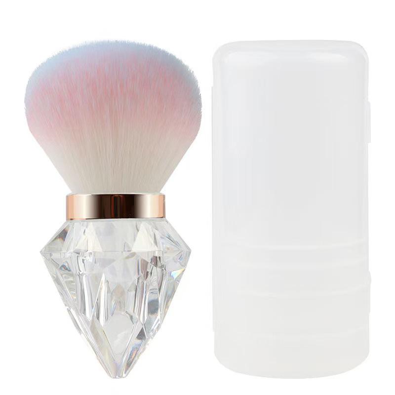 

Многоцветная кисть для макияжа и нейл-арта с одним бриллиантом и грибовидной головкой для рассыпчатой пудры