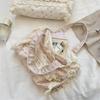 Cute Sweet Lace Floral Handbag Large Capacity Casual Commuting Tote Bag Portable Storage Bag Girl Heart Clutch Cosmetic Bag Gift