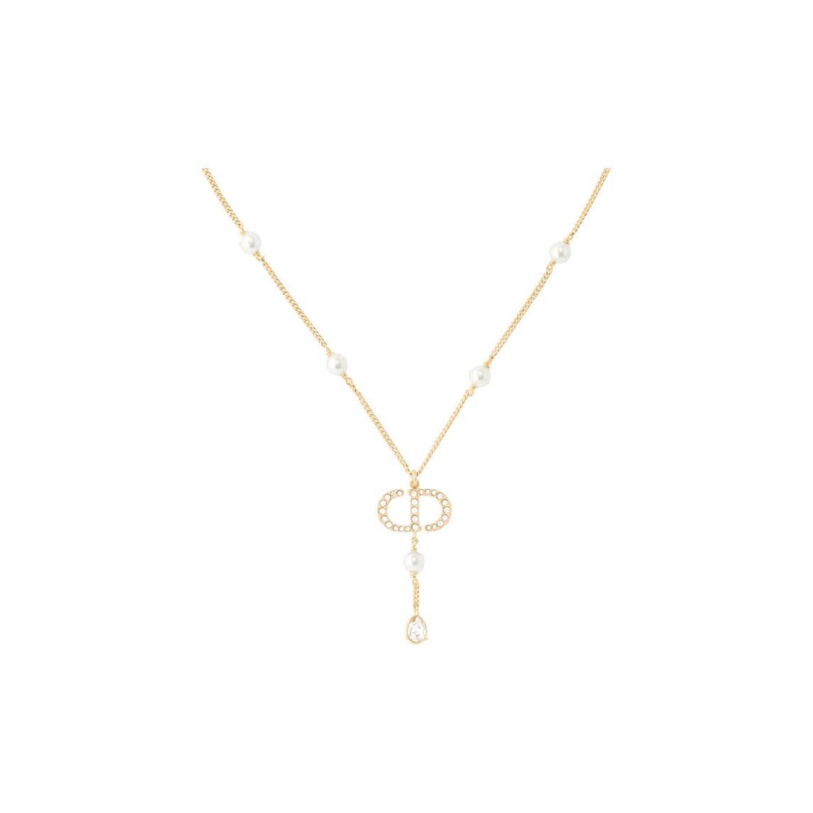 

Жіноче кольє-підвіска Dior Petit Cd з перлами та кристалами, золоте N1674PTCCY-D301 Basic Packaging-Dust Bag+Box